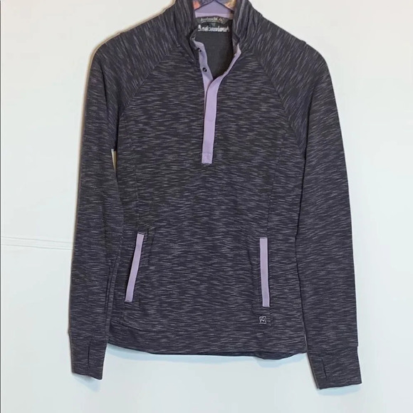 Avalanche | Loma Snap Sweatshirt Thumbholes Zip Pockets Purple - Picture 3 of 9